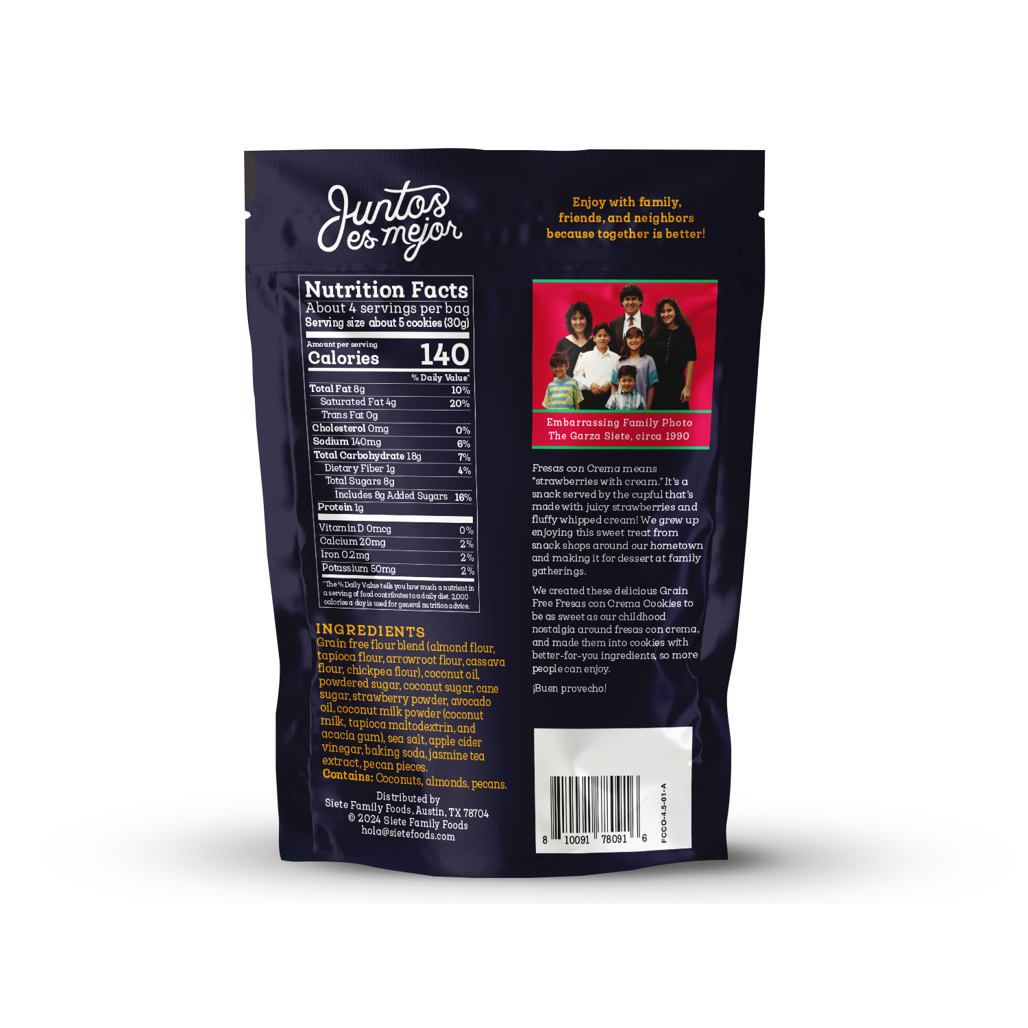 Siete Foods - Wholesale Cookie - Fresas Con Crema Cookies - 10 bags1