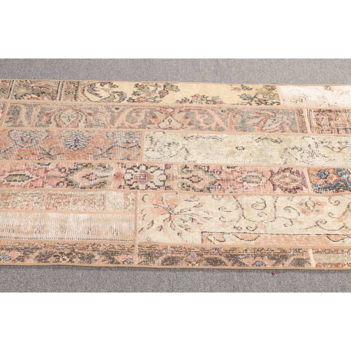 The Loom Wholesale - Wholesale Rug Pad - Turkish Vintage Rug, Small 2.8x8.9 ft (84x272 cm) Rug, Brown Floral Rug2