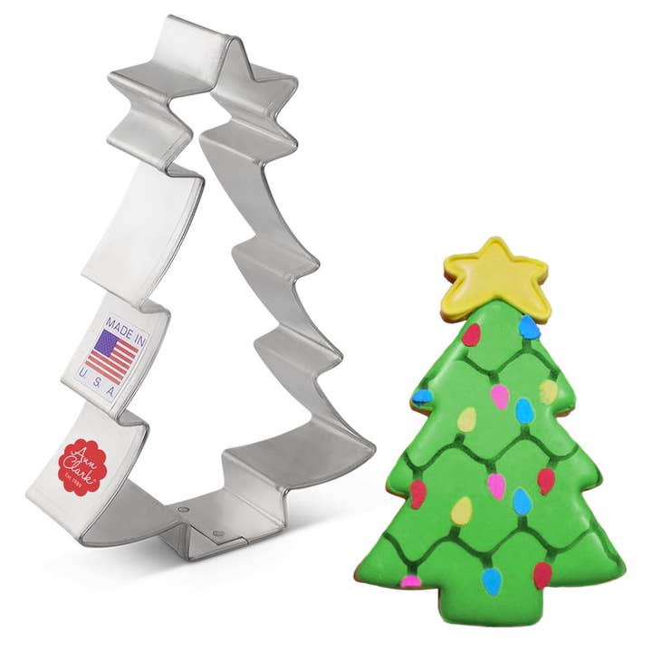 Ann Clark - Wholesale Cookie Cutter - Christmas Tree with Star Cookie Cutter. (Bag of 1 Dozen)