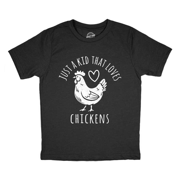 Juste un enfant qui aime les poules T-shirt jeunesse pour la vente par Crazy Dog T-Shirts
