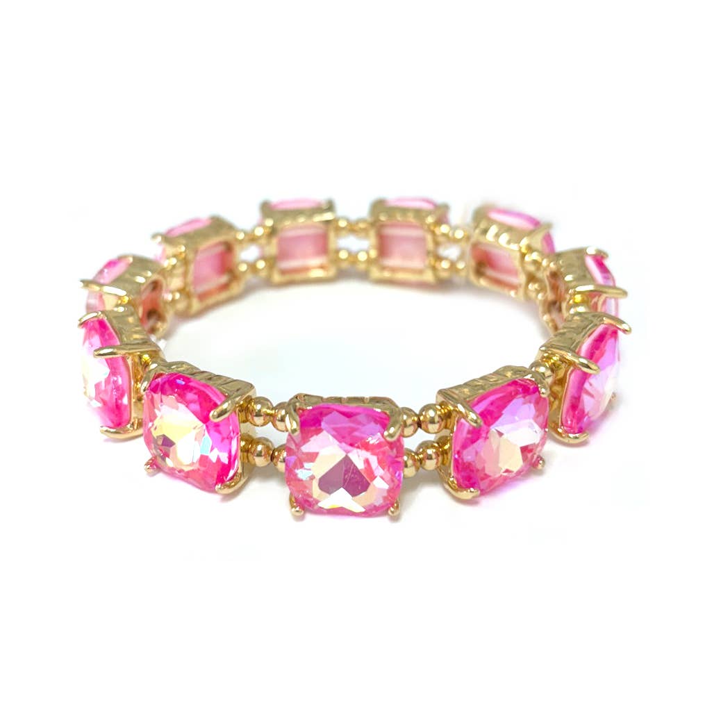 StarryNYC - Wholesale Schakelarmband - Neon kussen geslepen glazen kristal verbonden stretch armband3