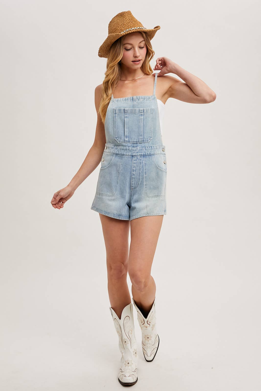 Bluivy – Engroshandel Overalls - Dame – OVERALDESHORTS I DENIM MED SLØJFE17