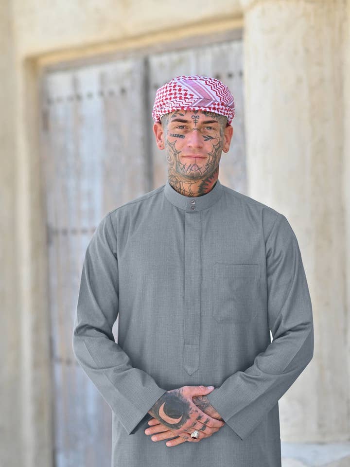 Thobe Saudi Blue da uomo per la vendita all'ingrosso da parte di MY LITTLE JUBBA