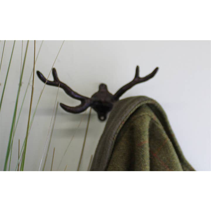 Geko Products - Wholesale Wall Hook - Rustic Cast Iron Wall Hooks, Stag Antlers, Small