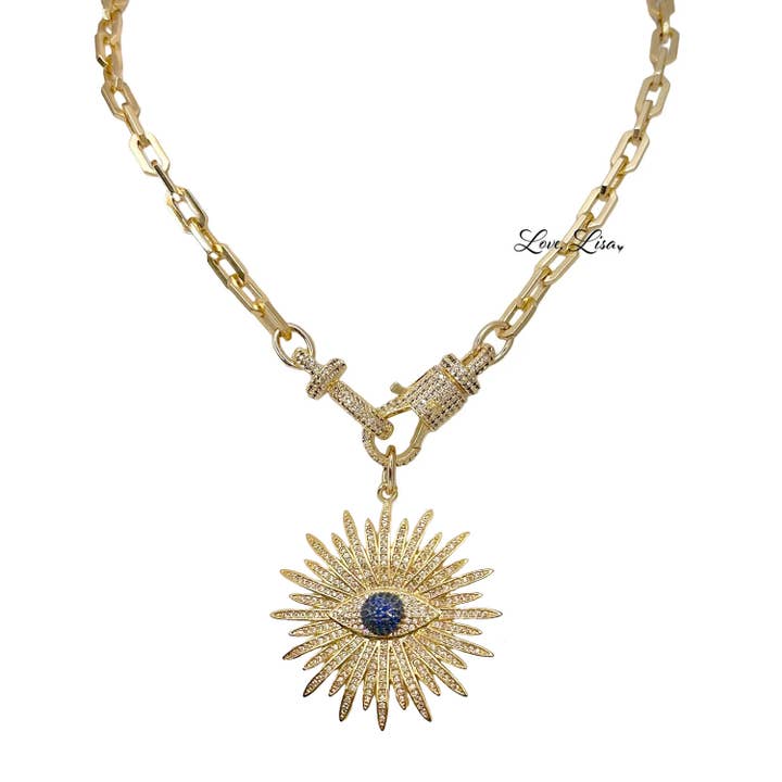 Love, Lisa - Vendita all'ingrosso Collana con ciondolo/pendaglio - Elegante collana Elaine Flower Evil Eye1