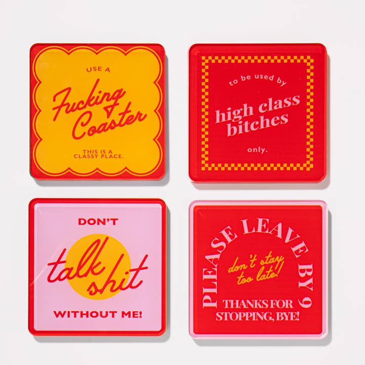 Tart By Taylor - Wholesale Coasters - Snarky Red | Set of 4 Coasters0