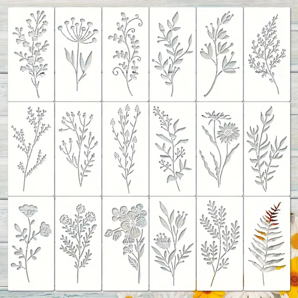 Moderny – wholesale Stencil – Botaniska schabloner mallar (18 st)6
