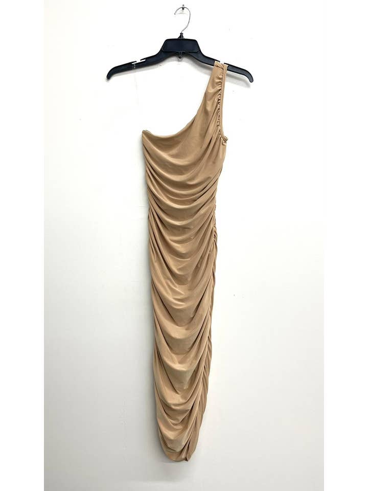 Uptown Apparel - Wholesale Dress - Women's - D10750 One Shoulder Ruched Midi Dress9