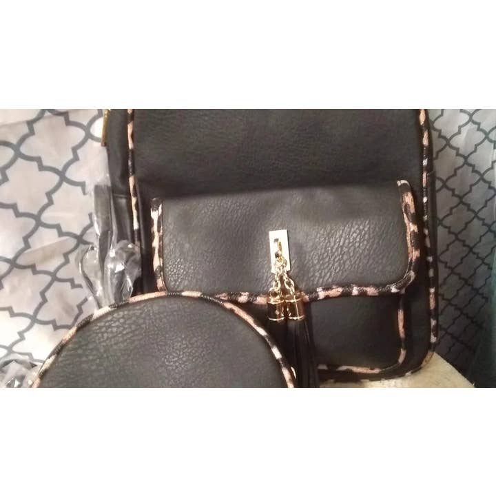 3 Pc Backpack matching wallet with wristlet for wholesale by Jones & Ivy Collections, Inc.