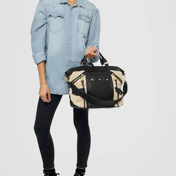 Shearling Rättvis Spel Nyhet Konvertibla Tote för wholesale på Faire