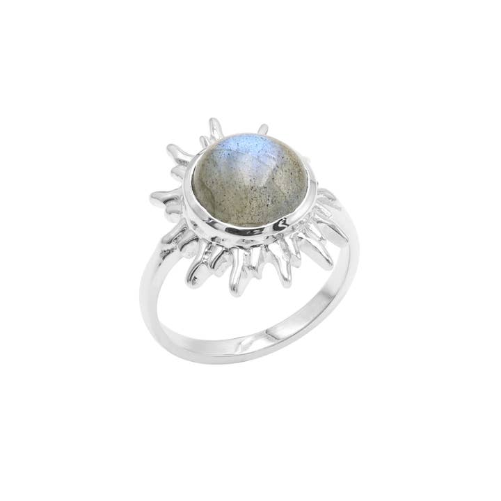Sunburst Labradorite Ring: 925 Solid Silver Gemstone Jewelry for wholesale by Jay Jools