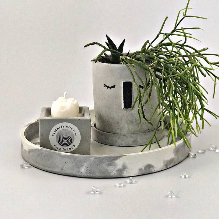 Handgjorda stora runda marmor grå vit fåfänga bricka maträtt UK för wholesale av Luxdecor6