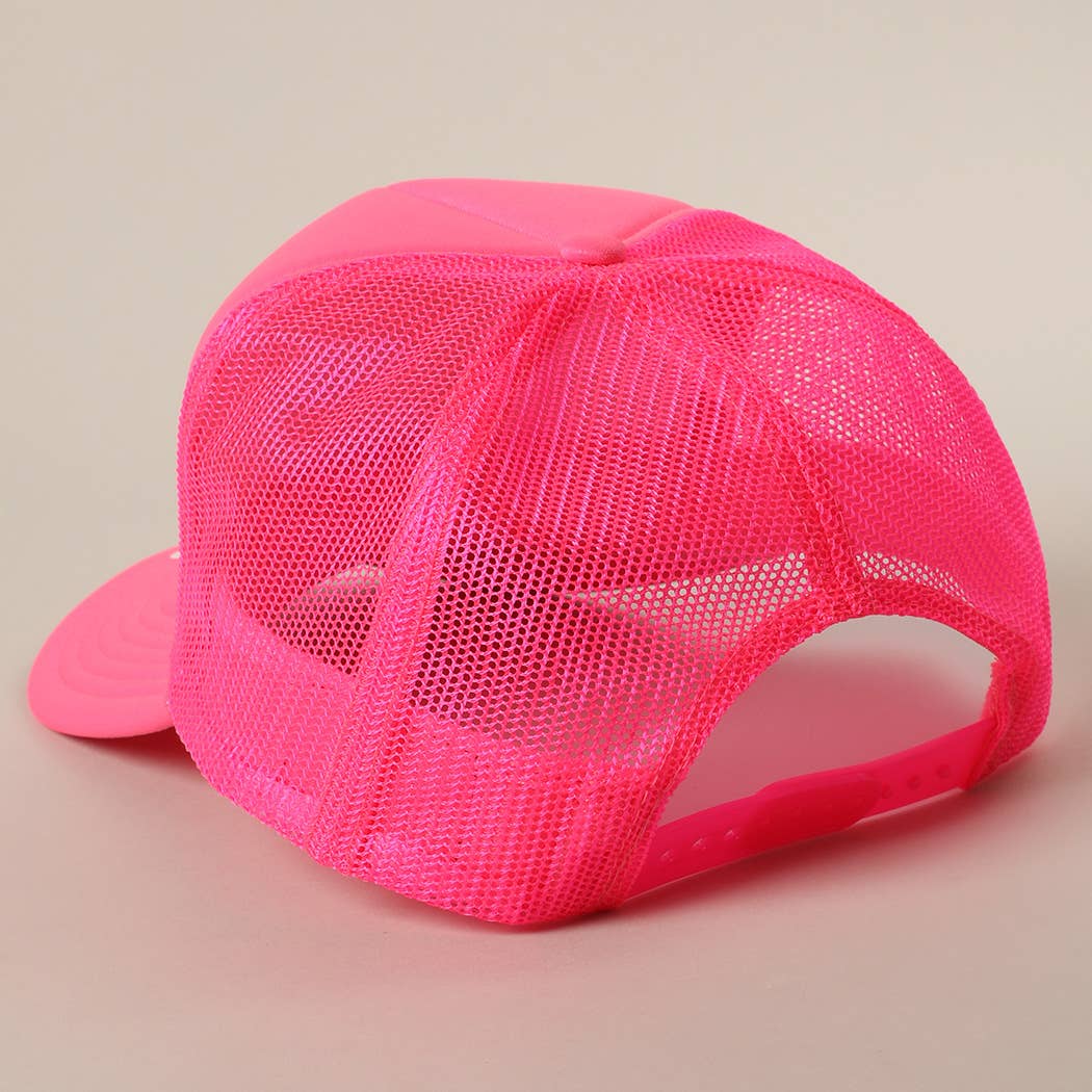 Fashion City - Wholesale Trucker Hat - Unisex - Salty But Sweet Text Logo Printed Mesh Back Trucker Hat16