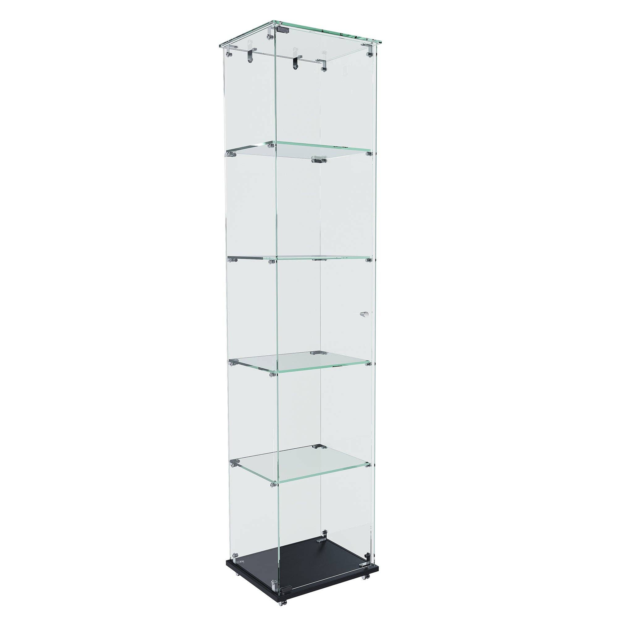 39F Inc. - Wholesale Bookcase - Premium 5-Tier Glass Display Case with 5 Dynamic LED Modes, Single Door Tempered Glass Bookshelf for Collectibles & Decor, Floor Standing Display Cabinet for Home & Office, Easy Assembly20