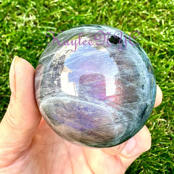 KayleeNYC – wholesale Spiritual stone/crystal – 4-8 Pcs Natural Sunset Labradorite Sphere Crystal Ball