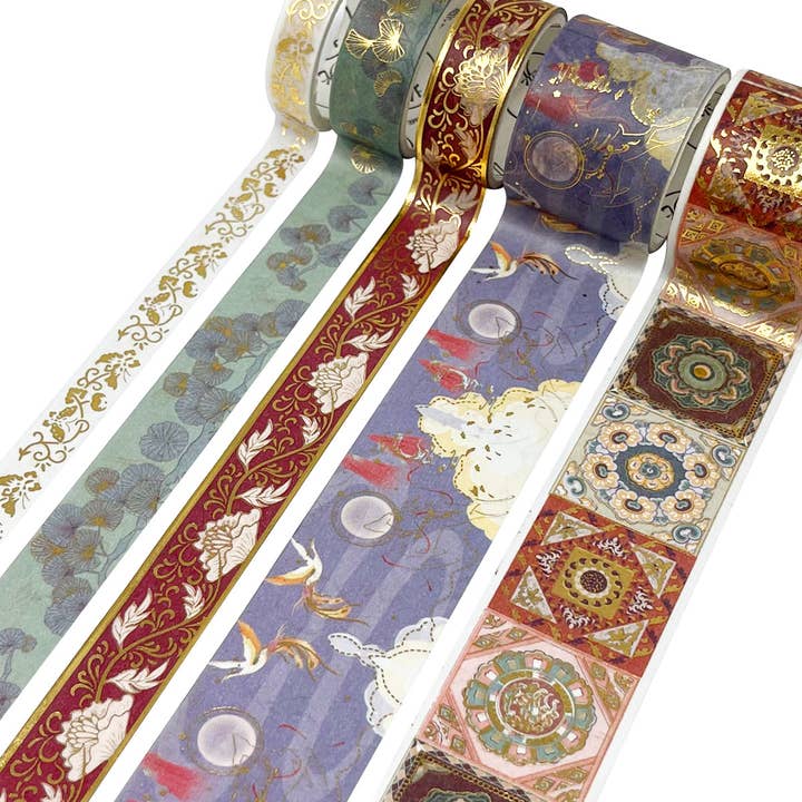 Wrapables.com - Wholesale Washi Tape - Wrapables Decorative Gold Foil Washi Tape and Sticker Set2