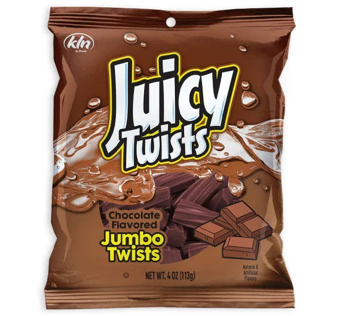 L&F Universal Goods - Wholesale Licorice - Juicy Twist Chocolate Jumbo Twist 12/4OZ