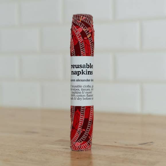 Lauren Alexander Designs – wholesale Dinner & cloth napkin – Reusable Napkins - Red Magnolia0