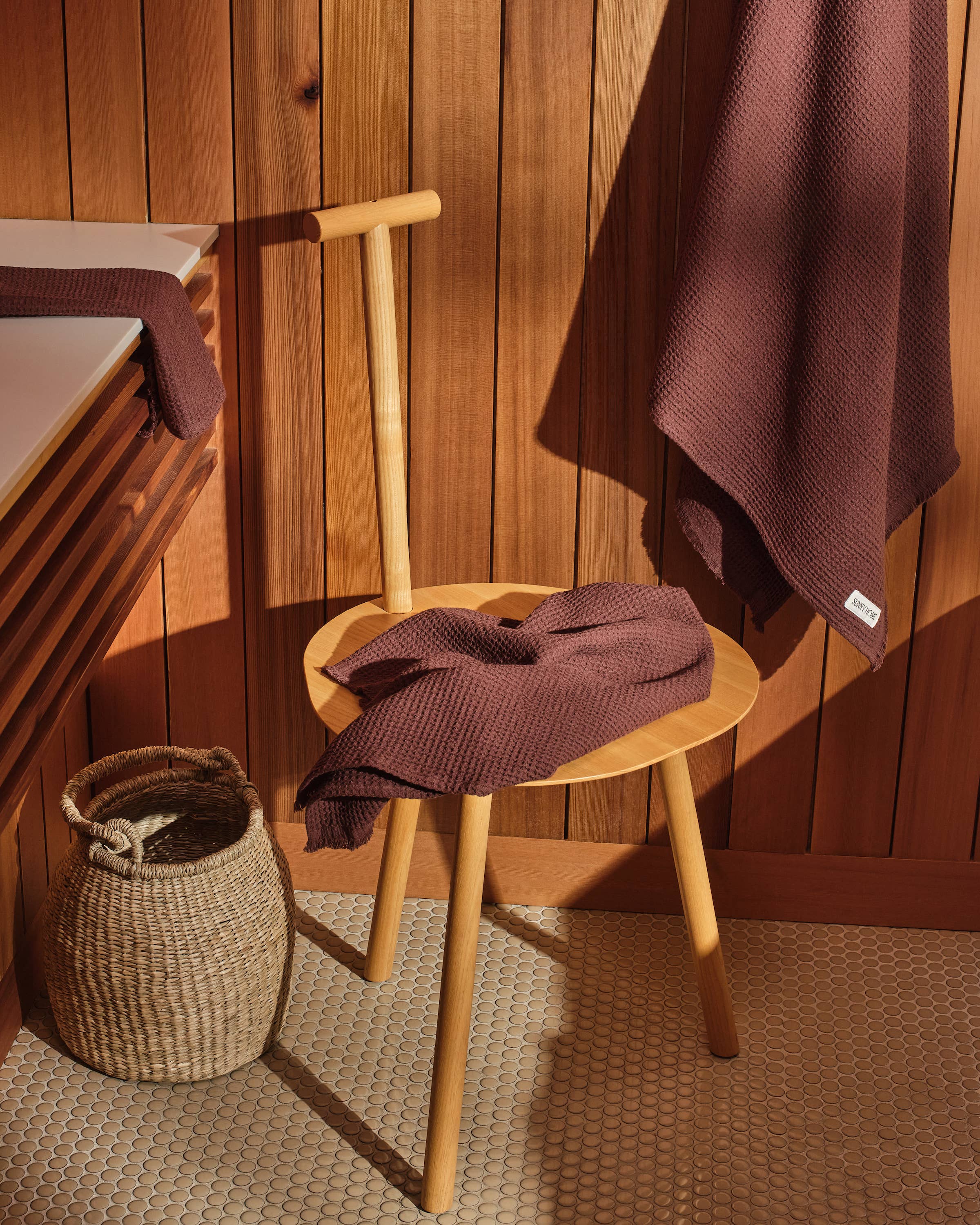 SUNNY HOME - Wholesale Bath Towel - Everyday Waffle Towels – Umber Brown2