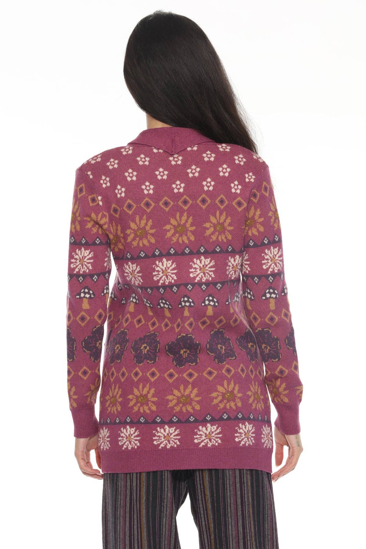 Lakhays Collection Inc. - Wholesale Cardigan - Women's - Fair Isle Mushroom Cardigan4