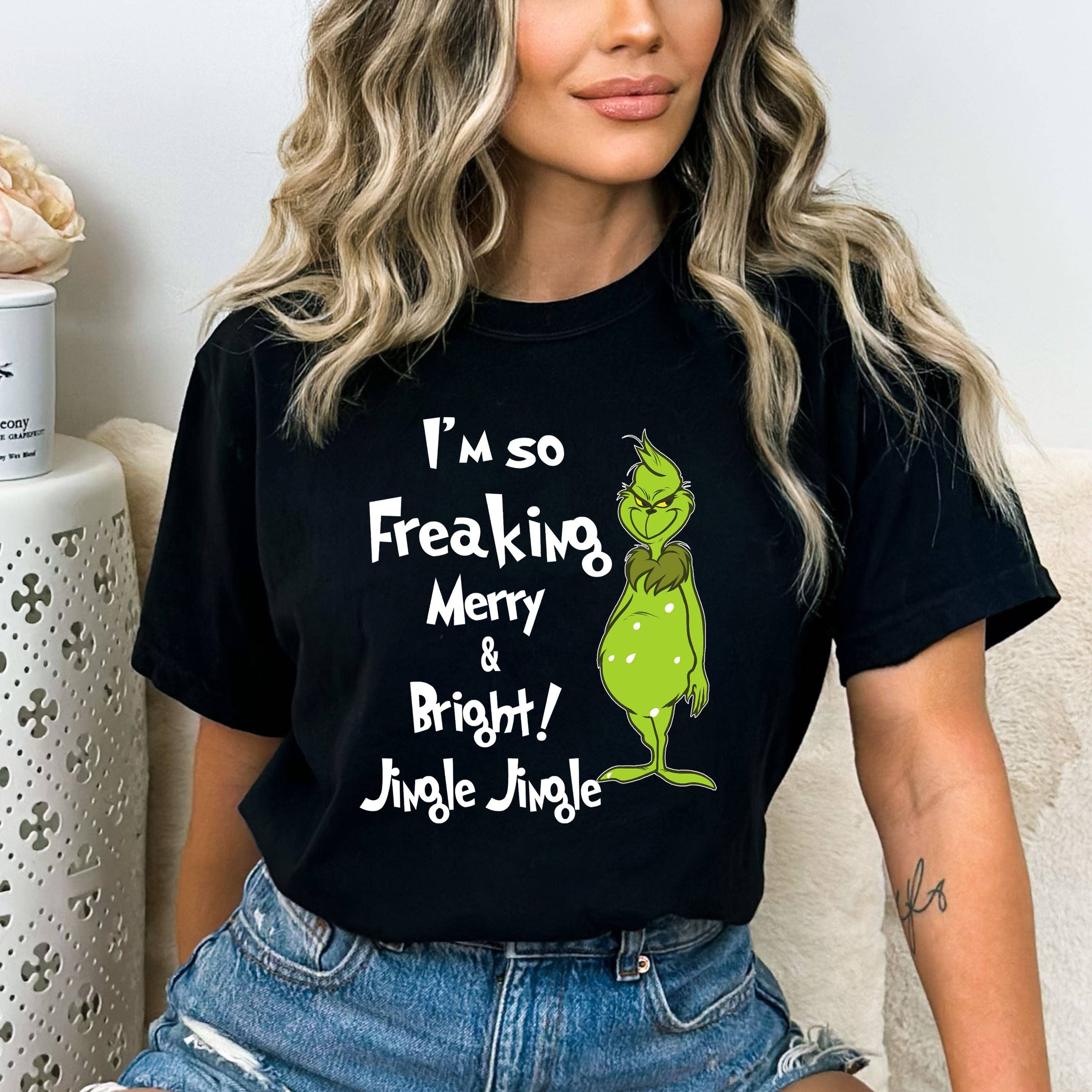 LA Shirt Company - Wholesale T-Shirt (Graphic) - Women's - I'm So Freaking Merry And Bright - Bella canvas1