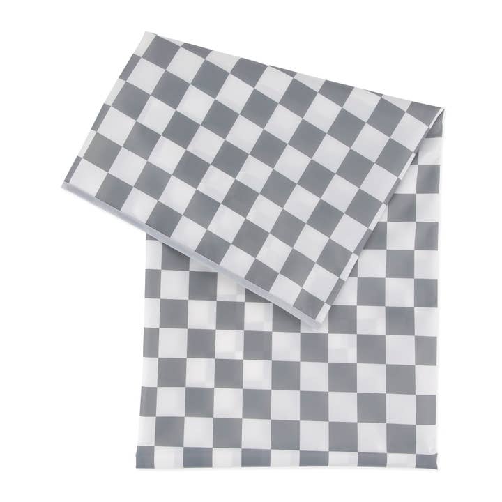 Splat Mat: Charcoal Check for wholesale by Bumkins
