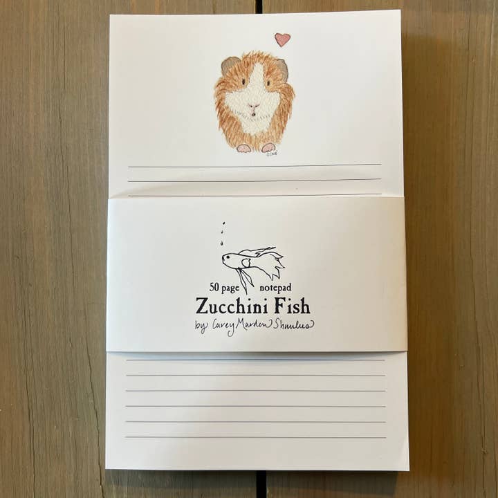 Guinea Pig Love Notepad for wholesale by Zucchini Fish