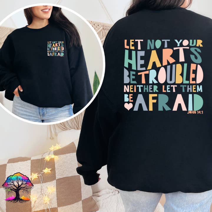 Grafisk sweatshirt- Lad dit hjerte ikke være- Christian Sweatshirt for engroshandel hos Honey & Haven