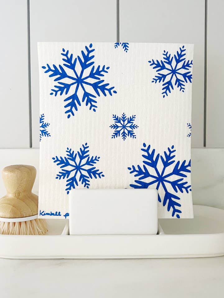 Snowflakes | Eco friendly Swedish Dishcloth for wholesale by Kimball Prints