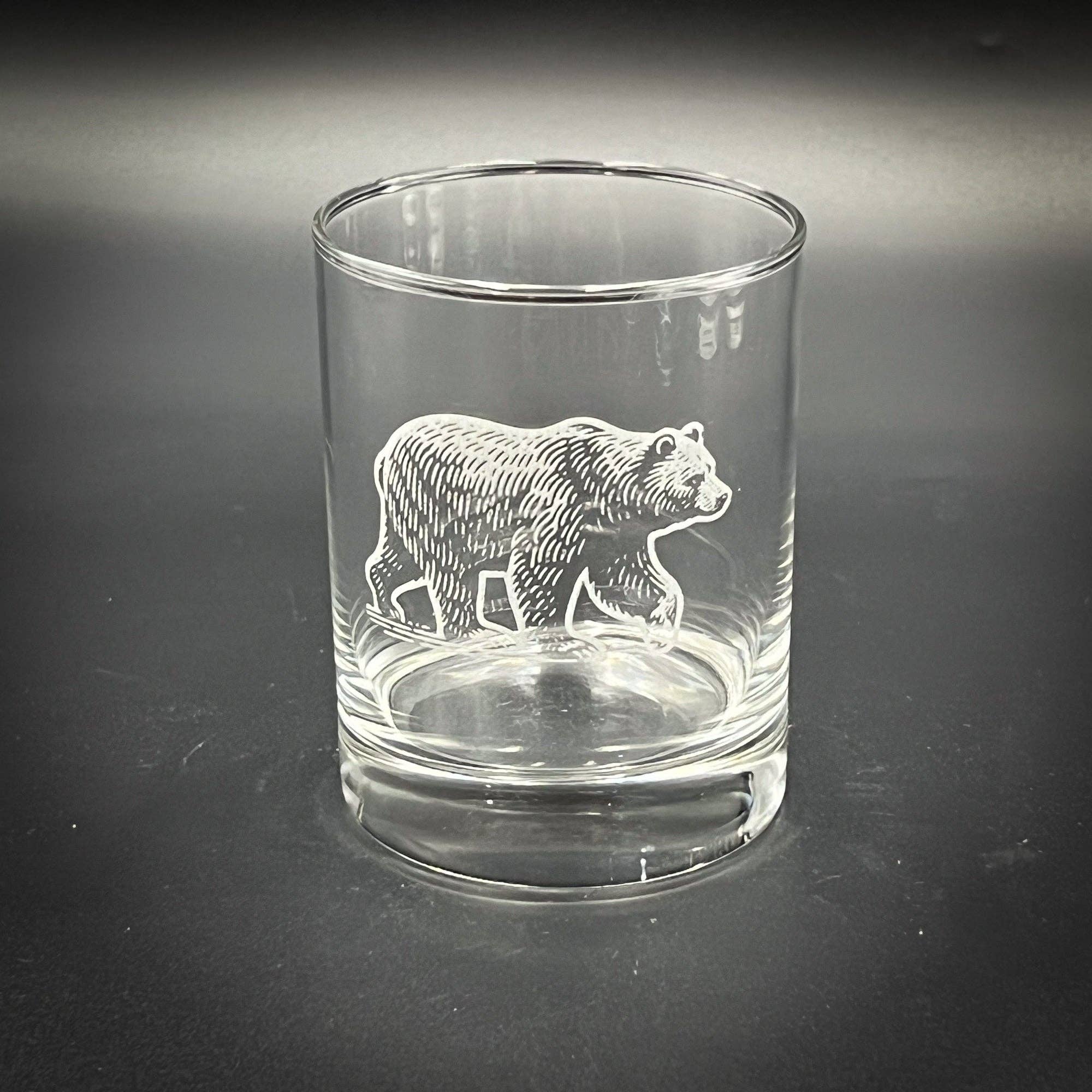 Adirondack Etching LLC - Wholesale Cocktail/Liquor Glass - Bear Vintage Style 14 oz Double Old Fashioned2