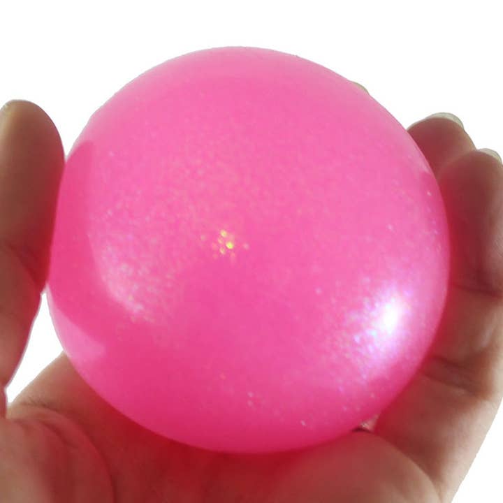 1 Big 2.5" Glitter Stress Ball - Amazing Sticky Glob Balls - for wholesale by Curious Minds Toys