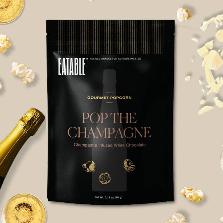EATABLE Popcorn - Wholesale Popcorn - Mini Pop the Champagne 🍾 Gourmet White Chocolate Popcorn5