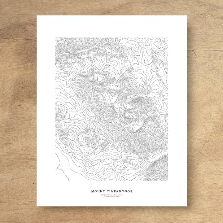 Timpanogos topografische kaart kunst poster afdrukken voor wholesale door Topographia Design