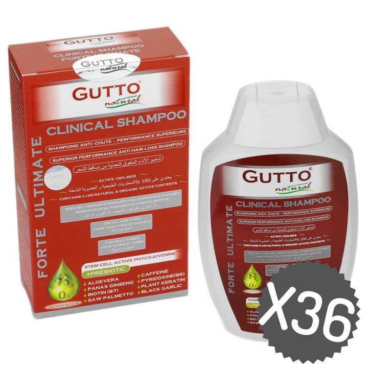 Anti-hair loss shampoo (per box of 36) for wholesale by Gutto Natural