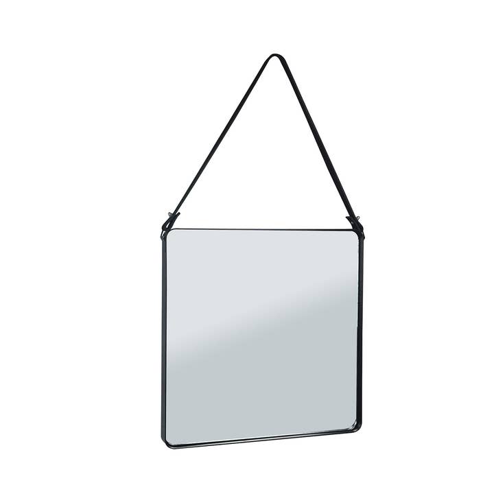 SQUARE MIRROR HANGING LEATHER HANDLE for wholesale by Aktual / Dekora Import S.A