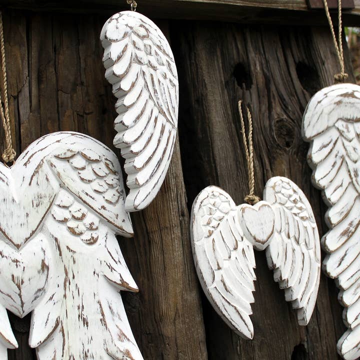 LS GROUP - Wholesale Car Decorative Charm - Unisex - Small Handmade Angel Wings - Heart - 15 cm