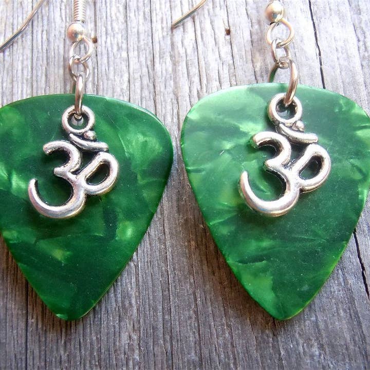 Simply Raevyn - Wholesale Dangle Earrings - Ohm Charm Guitar Pick Earrings2