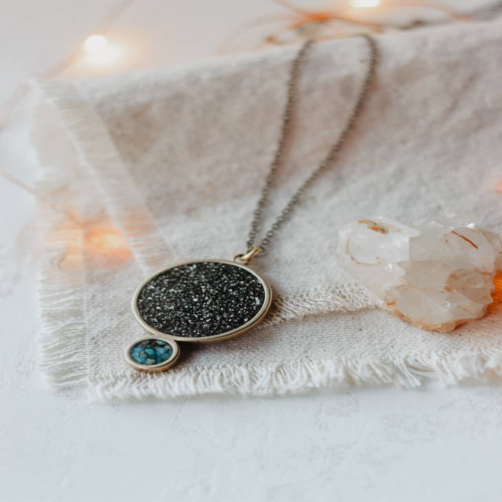 Gold Eclipse Necklace Charm