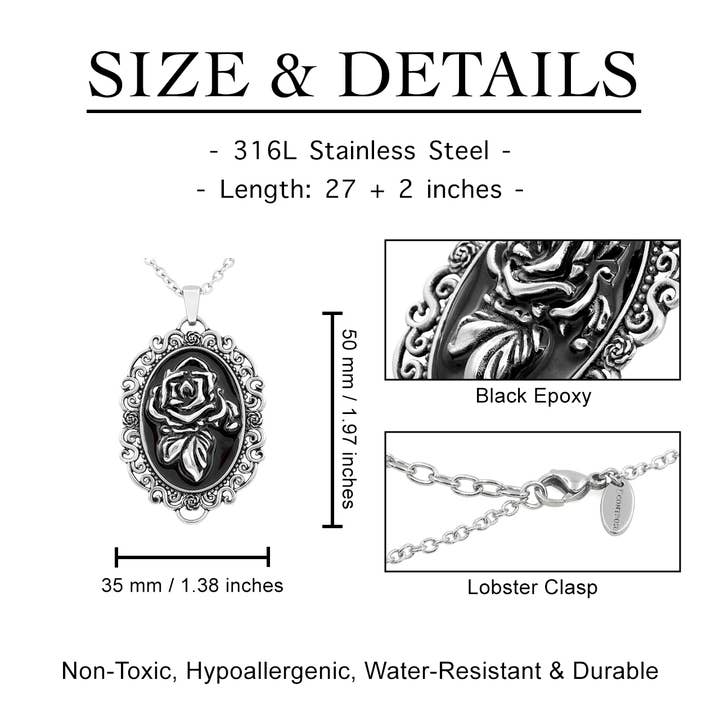 Controse - Wholesale Pendant/Charm Necklace - Controse Rose Portrait Cameo Necklace2