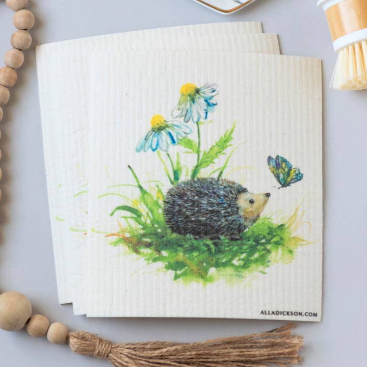 Alla Dickson Art - Wholesale Dishcloth - Hedgehog Dishcloth Hedgehog Swedish Dish Cloth Porcupine
