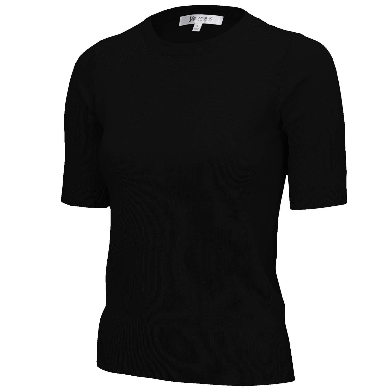 Mak – Engroshandel Strikket top - Dame – Halv-ærmet Crewneck Letvægts blød pullover Tee MK3664Y0