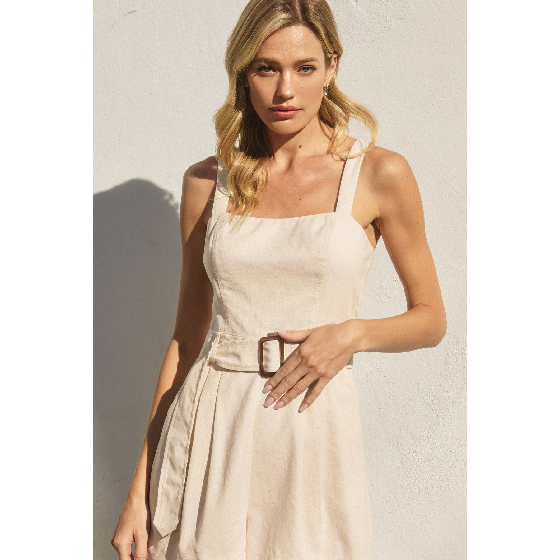 Dress Forum – wholesale Byxdress - Dam – Himmel Sänd Rak Hals Spänne Romper16