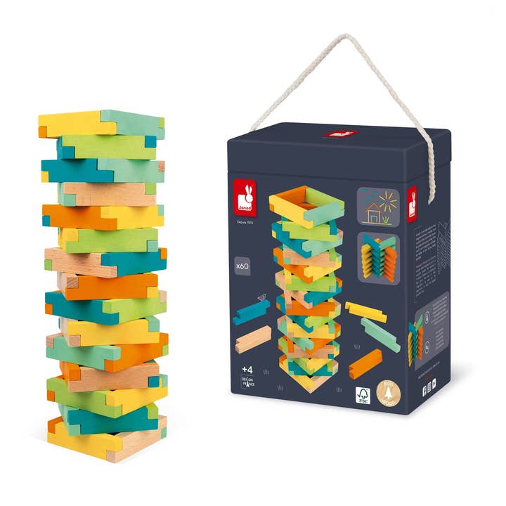 60 Piece Construction Set | Wooden Building Kit | Ages 6+ for wholesale by Juratoys
