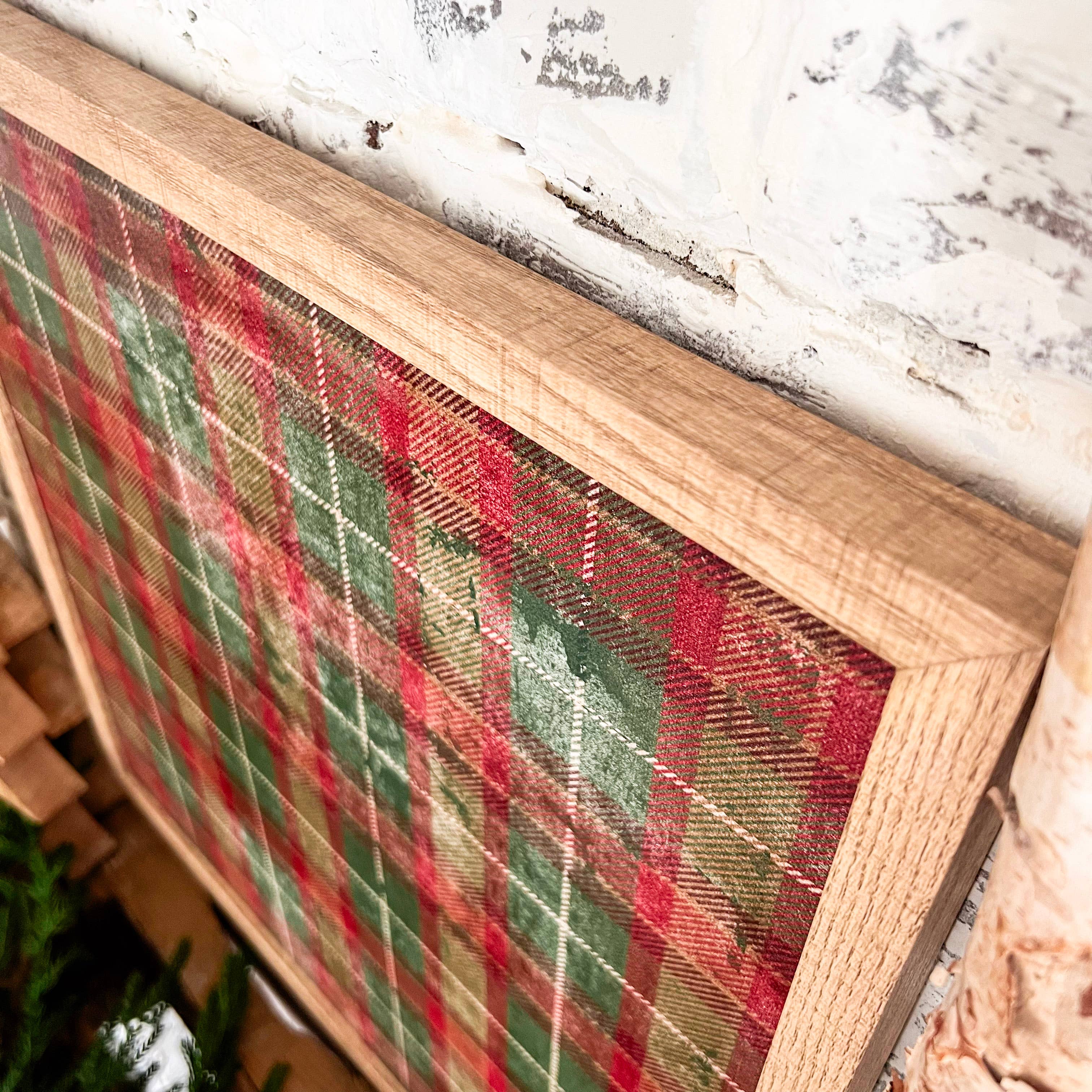 WillowBee Signs & Designs – Engroshandel Skilt – Vintage grøn/rødt plaid træskilt3