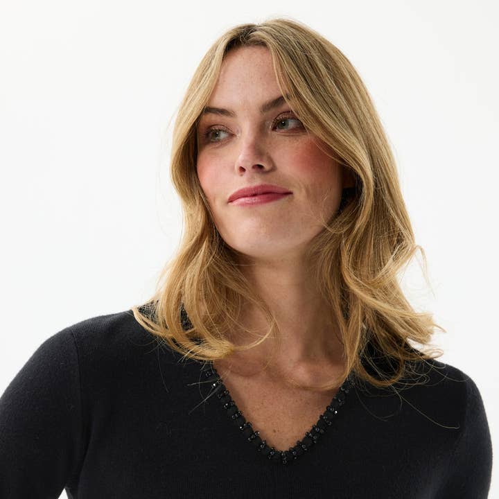 Dra kol V med pärlor för wholesale av leo & ugo