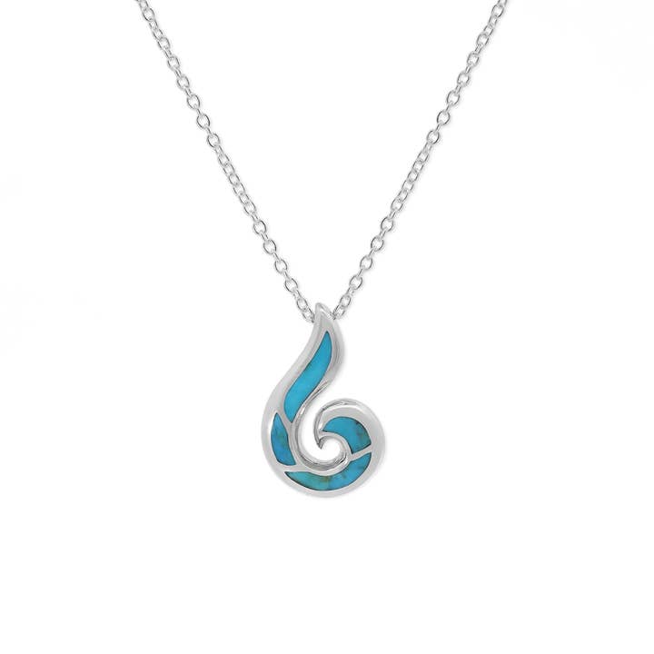 Gezeiten-Spiral-Halskette mit Türkis (N 4509TQ) für den Großhandel von Boma Jewelry