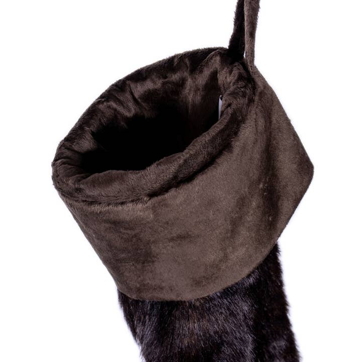 Brown Vickerman 20"x8" Cocoa Mink Faux Fur Stocking for wholesale on Faire1