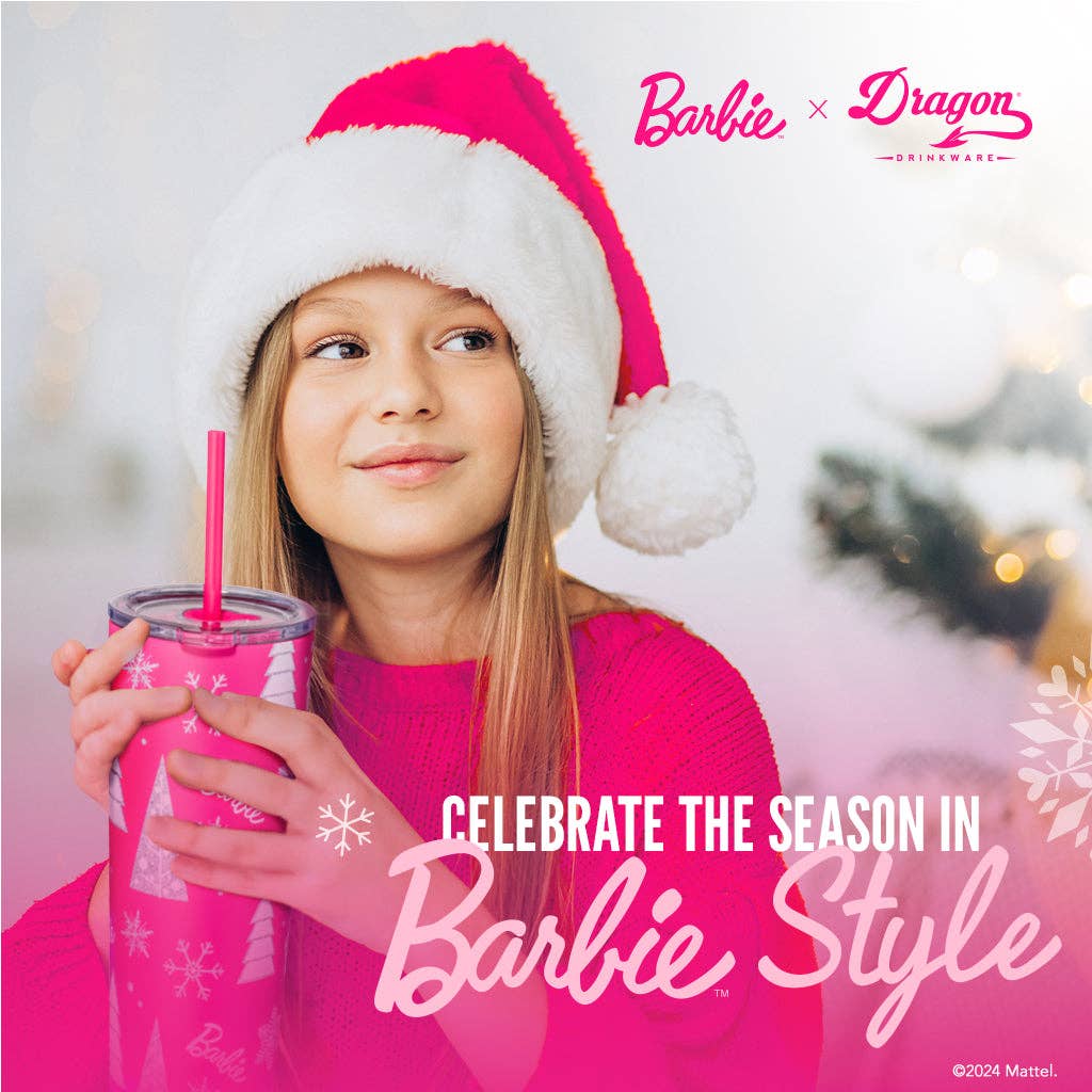 Dragon Glassware - Wholesale Insulated Mug/Tumbler - Barbie™ Pink Christmas Tumbler6