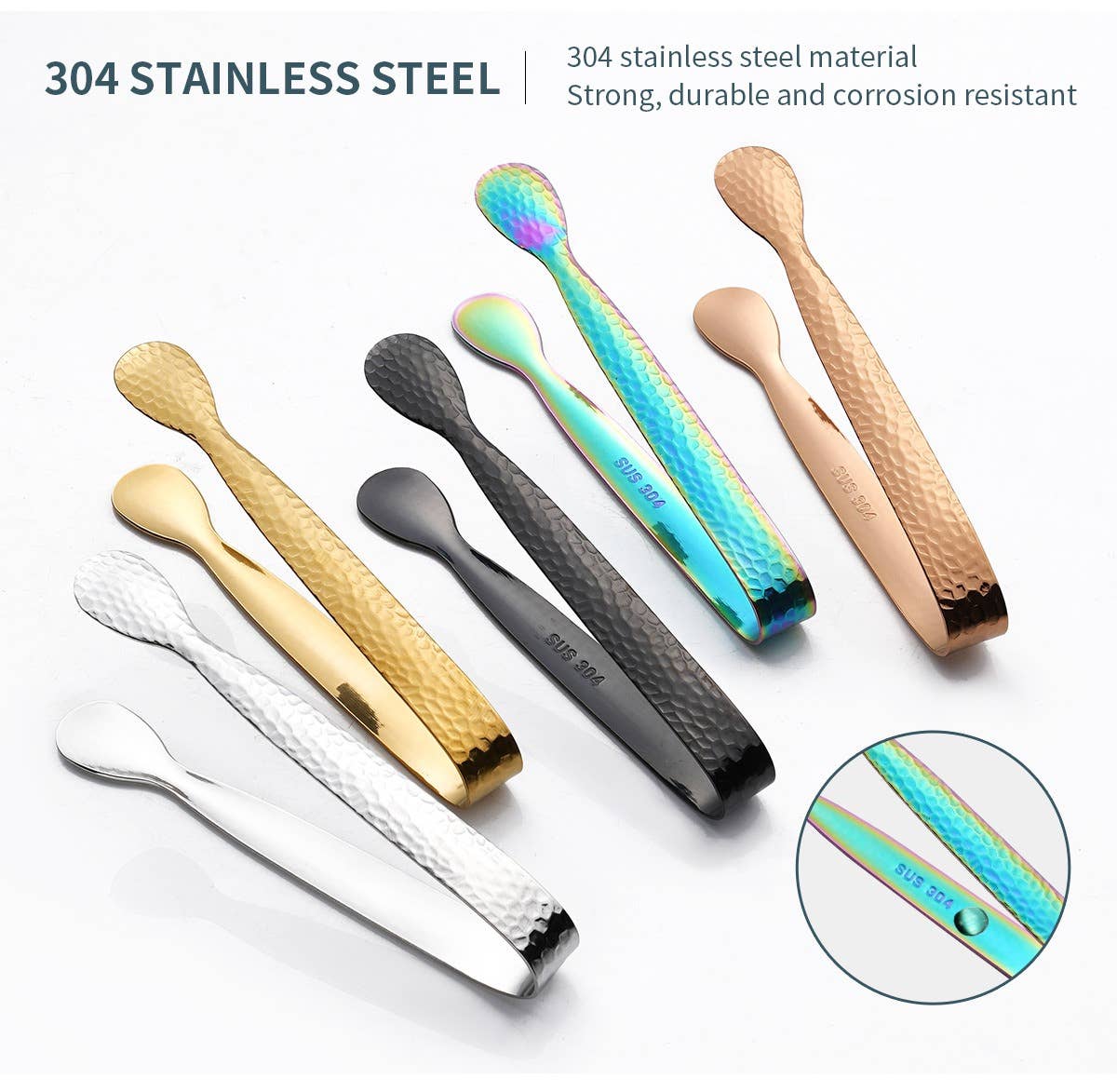 Otterware - Vendita all'ingrosso Pinze da cucina - Pinze multifunzione per zucchero/antipasti di design (finitura metallica)17