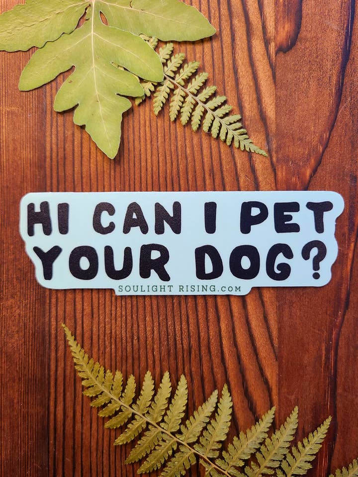 Hej Kan jag klappa din hund? Klistermärke för wholesale av Soulight Rising